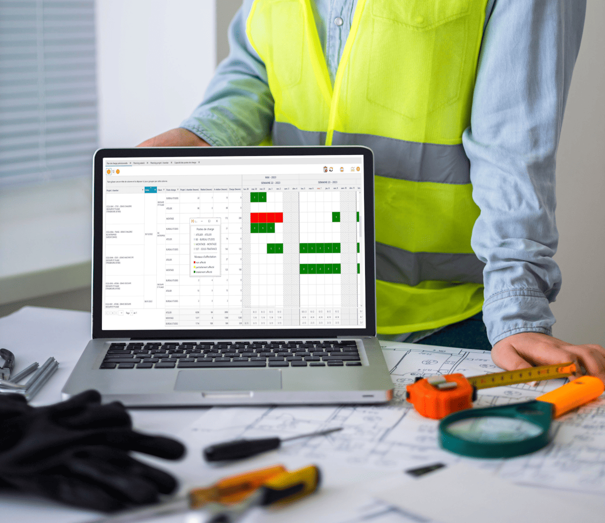 Le module planning projet et chantier du logiciel ERP Herakles